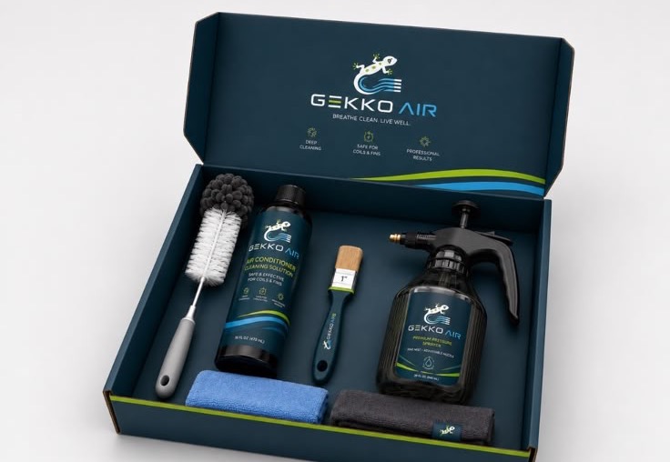 ערכת Gekko Air: הקופסה פתוחה עם כל הכלים